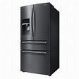 Samsung 33 in. W 24.73 cu. ft. French Door Refrigerator in Black ...