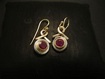 Natural Deep Red Ruby 1.9cts, Handmade 18ct Gold Earrings - Christopher ...