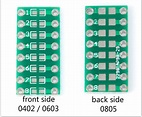5 x SMT SMD 0805 0603 0402 to DIP 2.54mm Adapter Board | All Top Notch