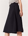 Women’s black midi skirt with drawstring