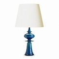 Monumental table lamp with finial form in azure glaze by Nils Kähler ...