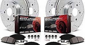 Power Stop K7610 Front and Rear Z23 Carbon Fiber Brake Pads with Drilled & Slotted Brake Rotors Kit