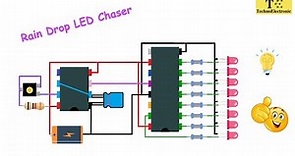 How to Make Rain Drop LED Chaser Circuit using 74HC595N
