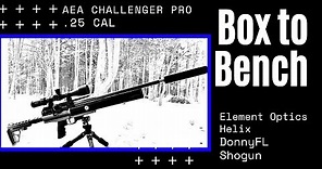 Box to Bench with the AEA Challenger Pro precharged pneumatic air rifle in .25 caliber Regulated PCP