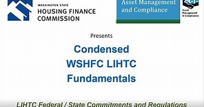 WSHFC Fundamentals Part 1 Federal and State Requirements