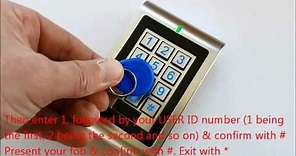 K401-I keypad - How to add a key fob or card