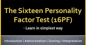 16 Personality Factor Test | 16PF - Personality Test in Psychology | IGNOU MA Psychology Practical