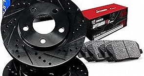 R1 Concepts Front Brakes and Rotors Kit |Front Brake Pads| Brake Rotors and Pads| Optimum OEp Brake Pads and Rotors |fits 2005-2021 Chrysler 300, Dodge Challenger, Charger, Magnum