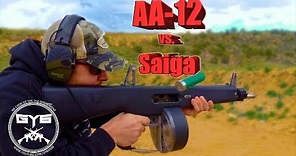 AA-12 vs. Saiga 12 --- FULL AUTO SHOTGUNS