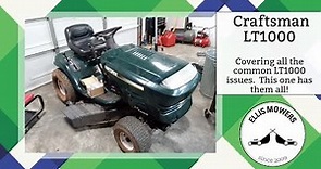 Common problems found on a Craftsman LT1000 riding mower (this one has them all!)