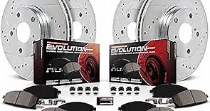 Power Stop K7929 Front and Rear Z23 Carbon Fiber Brake Pads with Drilled & Slotted Brake Rotors Kit