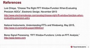 Fast Fourier transforms (FFTs) and windowing
