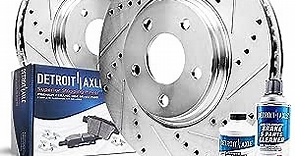 Detroit Axle - Rear Brake Kit for BMW 325Ci 325i 328i 328is 323Ci 323i Drilled & Slotted Brake Rotors and Ceramic Brakes Pads Replacement: 11.57 inch Rotors