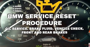 BMW Service Reset Procedure 7 Series F01 / F02 Oil Service, Brake Fluid, Brake Pad, Inspection