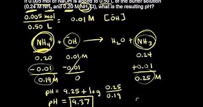 Buffer solution pH calculations | Chemistry | Khan Academy