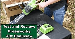 Greenworks 40V Battery Powered Chainsaw Review