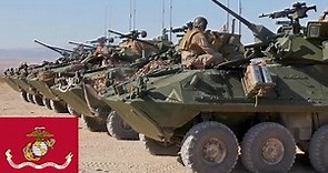 USMC. Powerful LAV-25 amphibious armored vehicles during combat exercises.