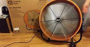 Commercial Electric 24 Drum Fan Unboxing Review and First Impressions