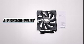 Thermaltake TOUGHFAN 14 Black PWM 500~2000rpm-controlled high Static Pressure 140mm Circular Radiator Fan with with Anti-Vibration Mounting System Cooling, (1 Fan Pack) CL-F118-PL14BL-A