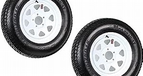 eCustomRim 2-Pack Trailer Tire Rim ST205/75D15 15 in. Load C 5 Lug White Spoke Wheel - 2 Year Warranty w/Free Roadside