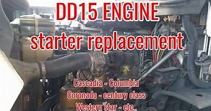 Freightliner Cascadia DD13 DD15 ENGINE starter removal replacement OM 471 OM 472