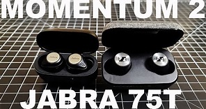 Who has the best Call Quality & Sound? Watch this! Sennheiser Momentum True Wireless 2 vs Jabra 75T
