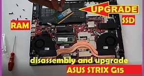 Asus ROG Strix G15 Upgrade RAM SSD Disassembly i5 10300 GTX 1650TI Guide