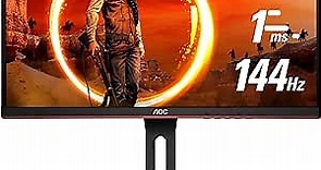 AOC C24G1 24 Curved Frameless Gaming Monitor, FHD 1080p, 1500R VA panel, 1ms 144Hz, FreeSync, Height adjustable, VESA, 3-Year Zero Dead Pixels Black