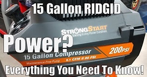 RIDGID 200-PSI 15-Gallon Portable Electric Air Compressor Review | Model # OF150200A