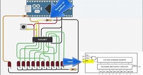 Arduino - Montagem 74HC4017 - contador decodificador Johnson