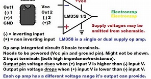 Operational amplifier basic properties explained using LM358 dual op amp