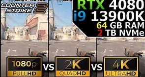 Counter Strike 2 | 1080p vs 1440p vs 2160p | RTX 4080 | i9 13900K | 64GB RAM | 2TB NVMe
