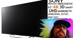 Sony Bravia XBR65X850C 65 4K 3D UHDTV Unboxing Setup and Test