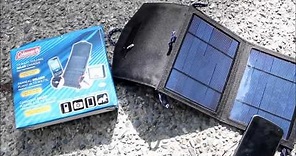 Coleman Sunforce 7.5 watt folding solar panel phone and 12 Volt charger review