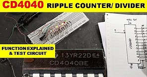 {574} CMOS 12-Stage Ripple Carry Binary Counters, Binary Counter. Frequency Divider IC/ Test CD4040