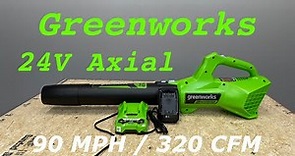Greenworks 24V Axial blower Kit review with built in USB battery bank | BLG306 | 2415702AZ