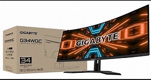 New Gigabyte G34WQC Ultra Wide Gaming Curved Monitor Unboxing and First Impressions!