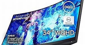 Dell S3422DWG Curved Gaming Monitor - 34-inch WQHD (3440x1440) 1800R Curved Display, 144Hz Refresh Rate (DisplayPort), VESA Display HDR 400, 90% DCI-P3, HDMI/DisplayPort/USB Connectivity - Black