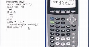 Programming invT into a Ti 83 or Ti 83+ Calculator