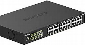 NETGEAR 24-Port Gigabit Ethernet Unmanaged PoE+ Switch (GS324P) - with 16 x PoE+ @ 190W, Desktop or Rackmount