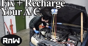 How to Diagnose and Recharge Your AC System with Refrigerant - Using an A/C Manifold Gauge Set