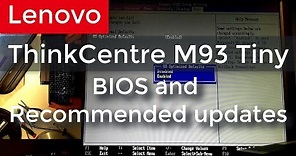 Lenovo ThinkCentre M93 Tiny | BIOS | Recommended Updates | Mini PC