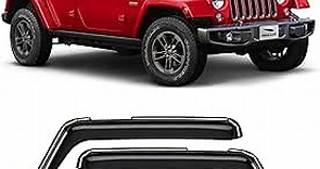 Voron Glass in-Channel Extra Durable Rain Guards for Jeep Wrangler JK 2007-2018, Window Deflectors, Vent Window Visors, 4 Pieces - 220246