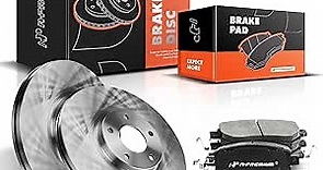 A-Premium 12.58 inch (319.6mm) Front Vented Disc Brake Rotors + Ceramic Pads Kit Compatible with Select Infiniti and Nissan Models - FX35/FX45 2003-2005, Altima 2005-2006, Maxima 2004-2008, Murano