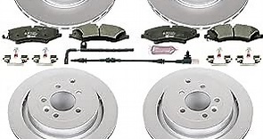 Power Stop ESK6227 Front & Rear Euro-Stop Brake Kit L& Rover and 1 Front & 1 Rear Sensor Wires