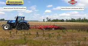 New Holland T8.410 with Kuhn Krause 4810-11 Landsaver - Field Day 2019