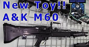 Unboxing and review of an Airsoft A&K M60 Support gun
