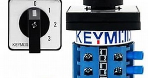 KEYMOO 20A Rotary Changeover Switch 660V 4 Position 3 Phase 12 Terminals,3-Way 2NO 2NC Universal Selector Switch 20/0-3.3