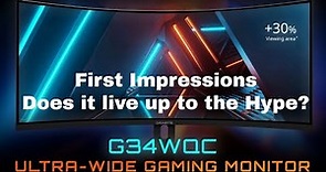 GIGABYTE G34WQC 34 - First impressions, a look at the OSD and some games.