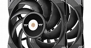 Thermaltake TOUGHFAN 14 Black PWM 500~2000rpm-controlled high Static Pressure 140mm Circular Radiator Fan with with Anti-Vibration Mounting System Cooling, (2 Fan Pack) CL-F085-PL14BL-A